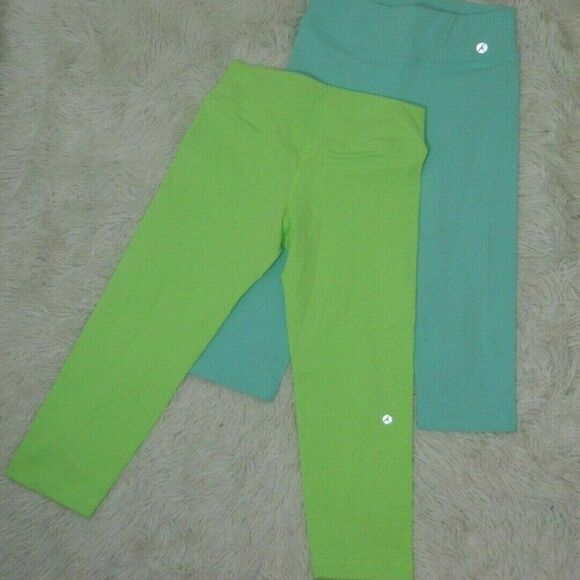 New Lot of 2 Avocado Leggings‎ Capri Green Blue XS - Picture 1 of 12